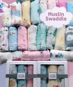 Bamboo Cotton Moslin Swaddle (double Layer)