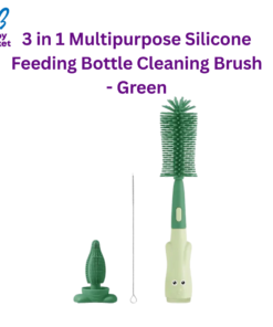 3 in 1 Multipurpose Silicone Feeding Bottle Cleaning Brush - Green