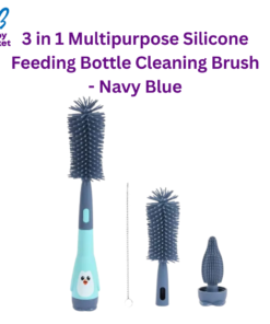 3 in 1 Multipurpose Silicone Feeding Bottle Cleaning Brush - Navy Blue