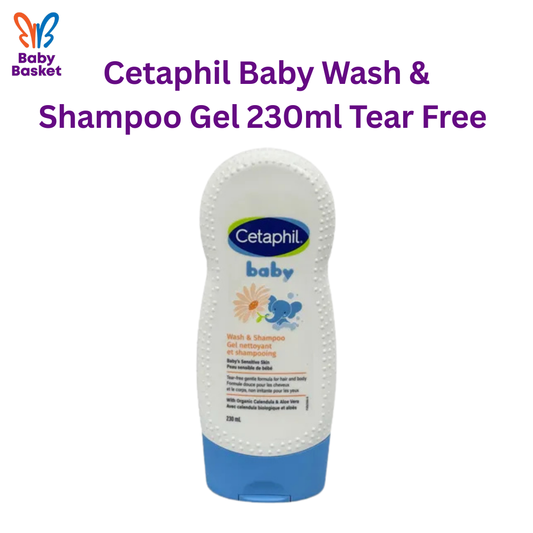 Cetaphil Baby Wash & Shampoo Gel 230ml Tear Free With Natural Calendula & Aloe Vera (Germany)