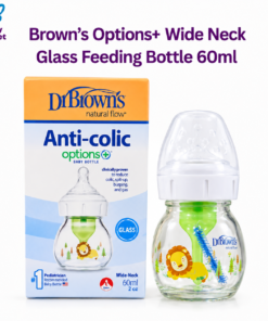 Brown's Options+ Wide Neck Glass Feeding Bottle 60ml