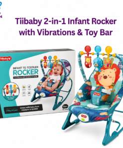 Tiibaby 2-in-1 Infant Rocker with Vibrations & Toy Bar