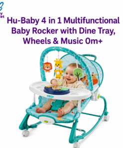 Hu-Baby 4 in 1 Multifunctional Baby Rocker with Dine Tray, Wheels & Music 0m+