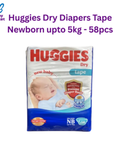 Huggies Dry Diapers Tape Newborn upto 5kg - 58pcs
