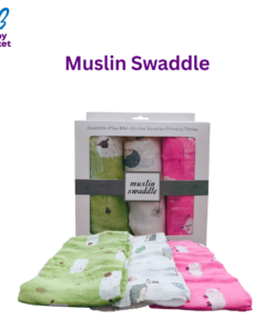 Muslin Swaddle 2 Layers 3 pcs Set(Random color)