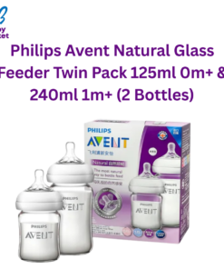Philips Avent Natural Glass Feeder Twin Pack 125ml 0m+ & 240ml 1m+ (2 Bottles)