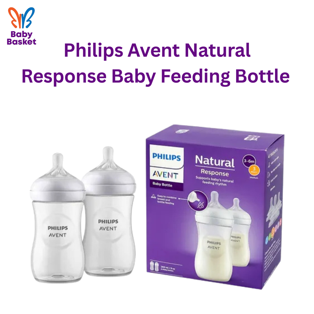 Philips Avent Natural Response Baby Feeding Bottle Wide Neck PP 3-6m 260ml Twin Bottle Pack