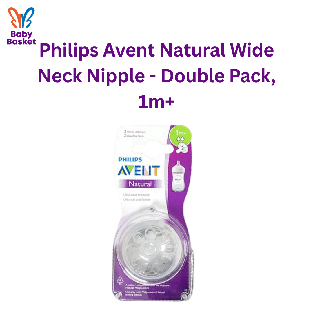 Philips Avent Natural Wide Neck Nipple - Double Pack, 1m+