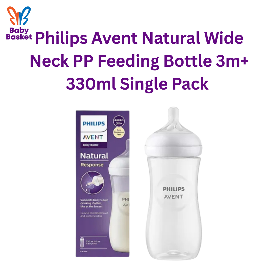 Philips Avent Natural Wide Neck PP Feeding Bottle 3m+ 330ml Single Pack