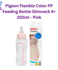 Pigeon Flexible Color PP Feeding Bottle Slimneck 4+ 250ml - Pink