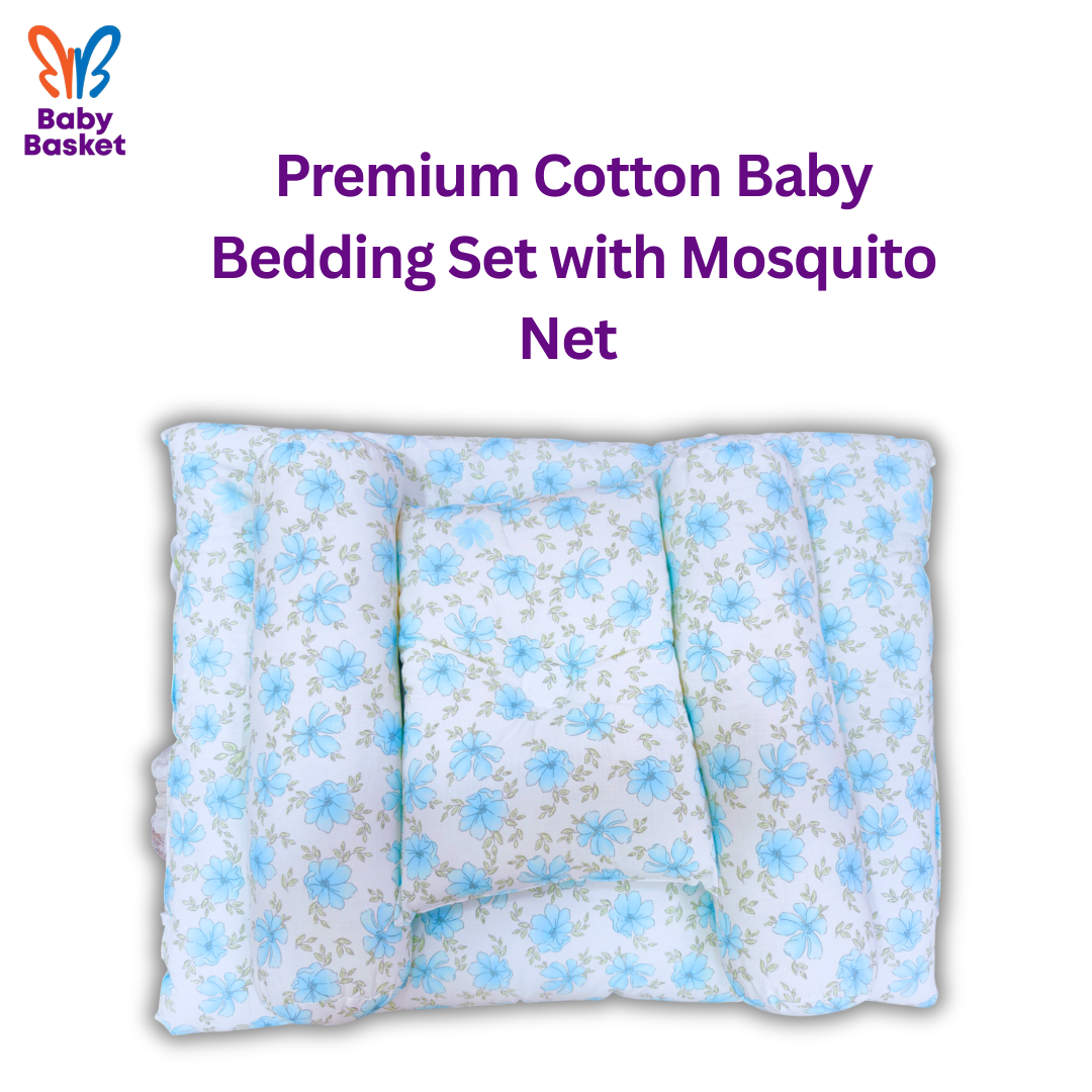 Premium Cotton Baby Bedding Set with Mosquito Net