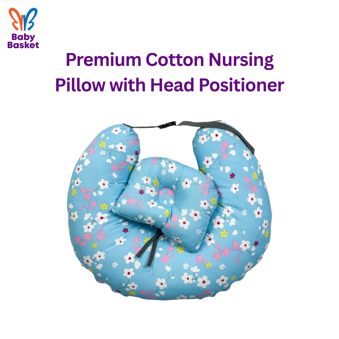 Premium Cotton Nursing Pillow with Head Positioner