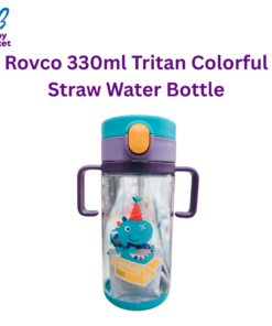 Rovco 330ml Tritan Colorful Straw Water Bottle with Shoulder Strap