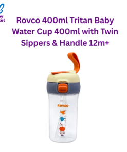 Rovco 400ml Tritan Baby Water Cup 400ml with Twin Sippers & Handle 12m+
