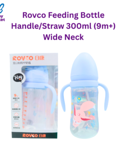 Rovco Feeding Bottle Handle/Straw 300ml (9m+) Wide Neck