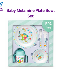 Baby Melamine Plate Bowl Set Green