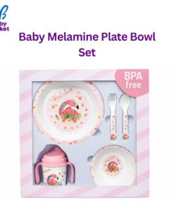 Baby Melamine Plate Bowl Set Pink