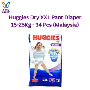Huggies Dry XXL Pant Diaper 15-25Kg - 34 Pcs (Malaysia)