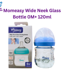 Momeasy Wide Neek Glass  Bottle 0M+ 120ml Blue
