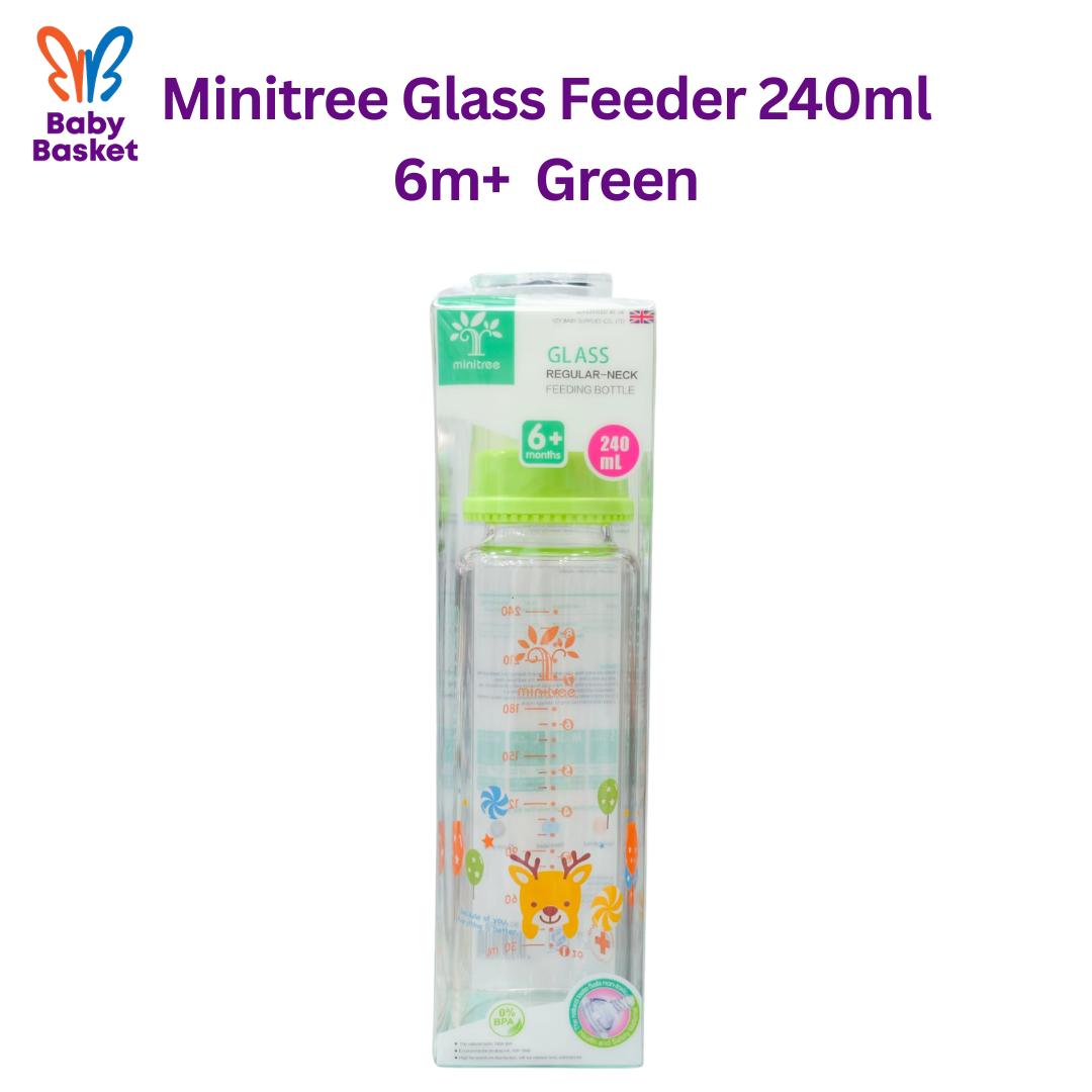 Minitree Glass Feeder 240ml 6m+ Green